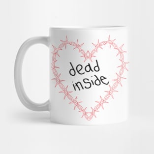 Dead Inside, Red Barbed Wire Heart, Ignorant Style Doodles Mug